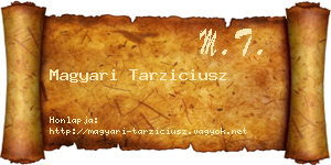 Magyari Tarziciusz névjegykártya